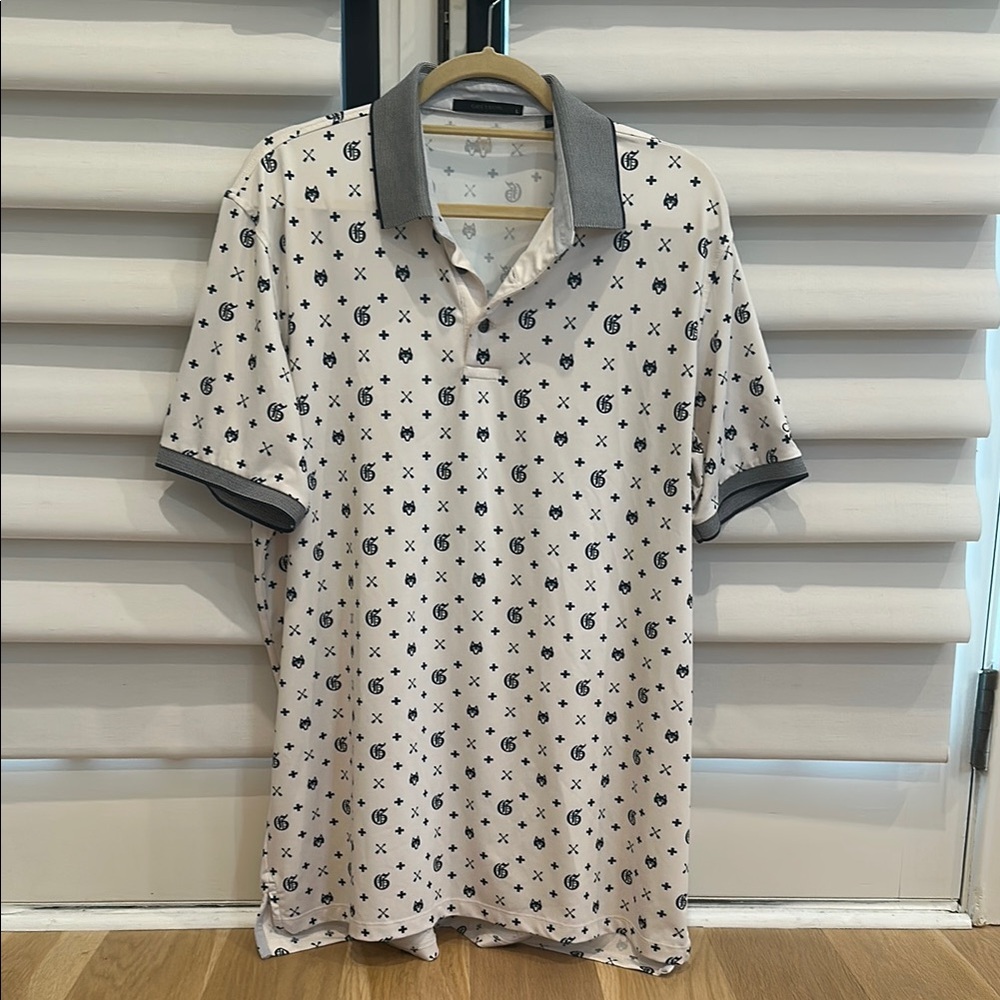 Greyson Polo Shirt in navy & white, size L